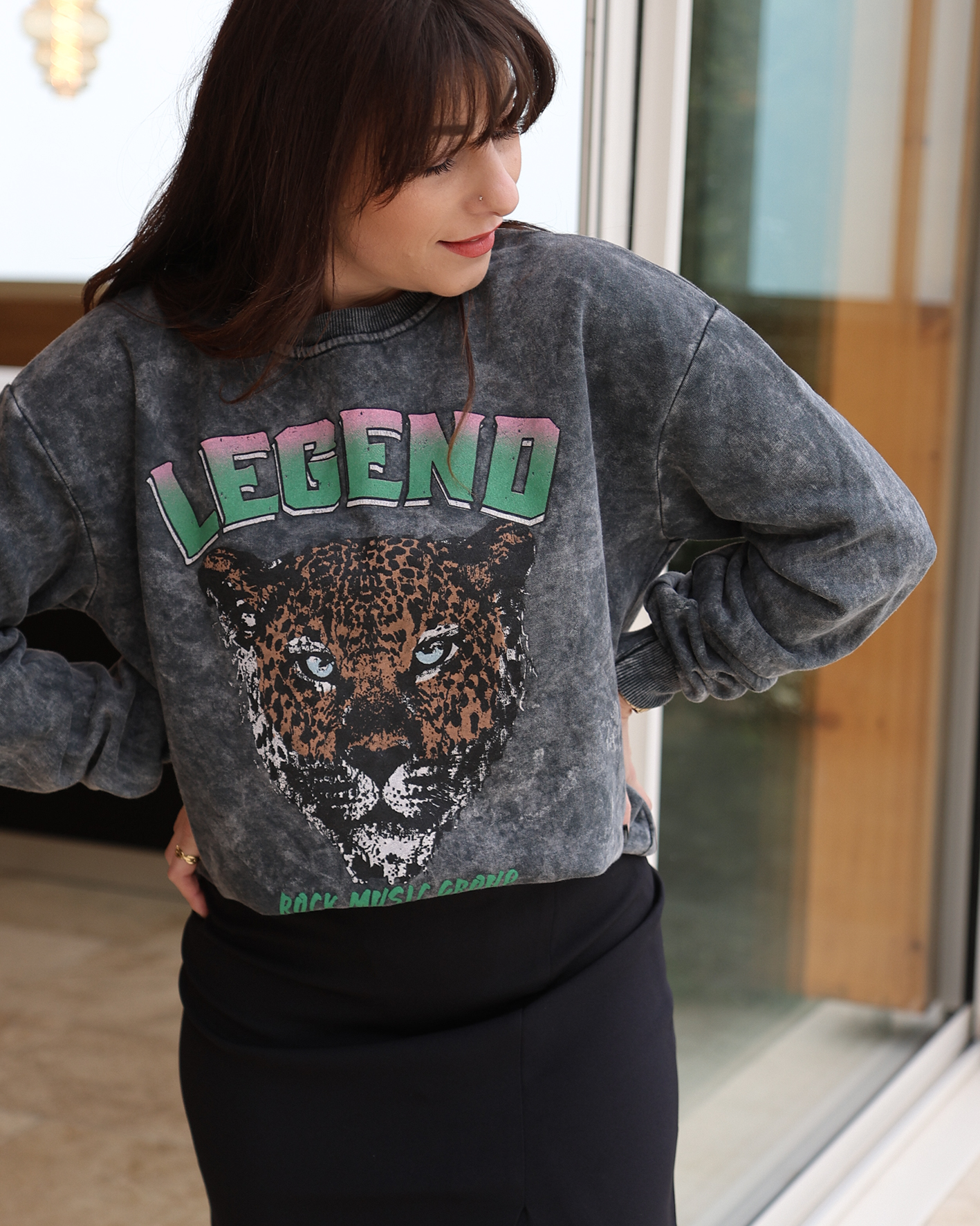 SWEAT GRIS AVEC TIGRE - GASTON